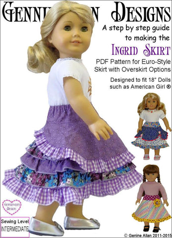 Genniewren 18 Inch Modern Ingrid Skirt 18" Doll Clothes Pixie Faire