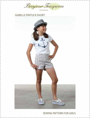 Bonjour Teaspoon Girls Isabelle Pintuck Short Pattern for Girls Pixie Faire