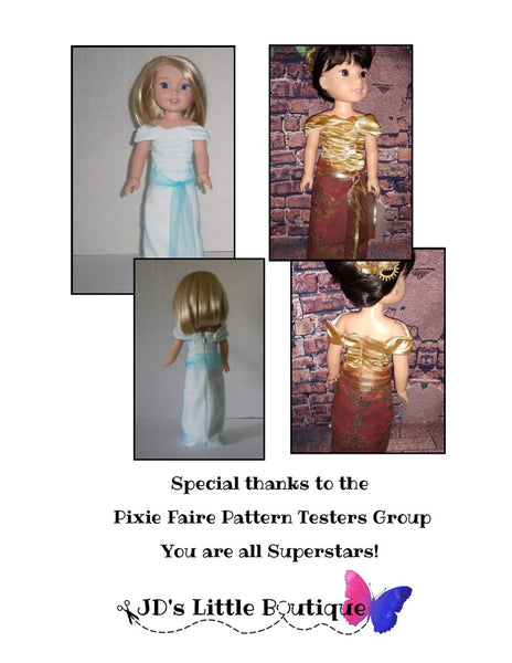 Vivian Dress Doll Clothes Pattern 14.5