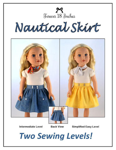 Forever 18 Inches Journey Girl Nautical Skirt for Journey Girls Dolls Pixie Faire