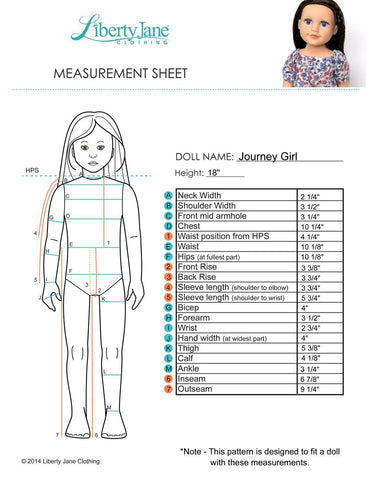 Liberty Jane Journey Girl FREE T-Shirt Pattern For Journey Girls Dolls Pixie Faire