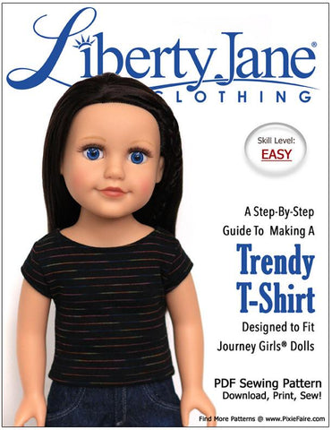 Liberty Jane Journey Girl FREE T-Shirt Pattern For Journey Girls Dolls Pixie Faire