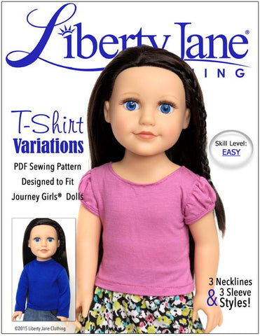 Liberty Jane Journey Girl T-Shirt Variations Pattern for Journey Girls Dolls Pixie Faire