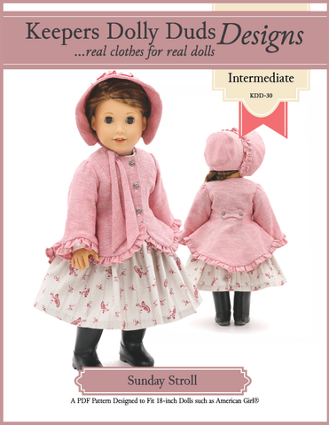 Keepers Dolly Duds Designs 18 Inch Historical Sunday Stroll 18" Doll Clothes Pattern Pixie Faire