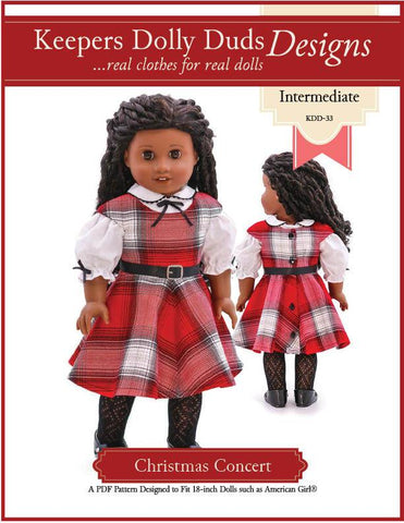 Keepers Dolly Duds Designs 18 Inch Historical Christmas Concert 18" Doll Clothes Pattern Pixie Faire