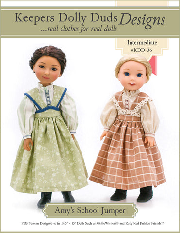 Keepers Dolly Duds Pixie Faire Ruby Red Fashion Friends Amy's School Jumper 14.5-15" Doll Clothes Pattern Pixie Faire