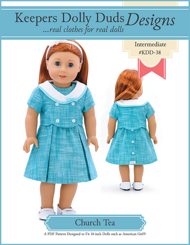 Keepers Dolly Duds Designs 18 Inch Modern Church Tea Dress 18 inch Doll Clothes Pattern Pixie Faire