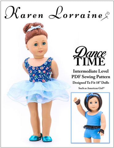 Karen Lorraine Design 18 Inch Modern Dance Time 18" Doll Clothes Pattern Pixie Faire