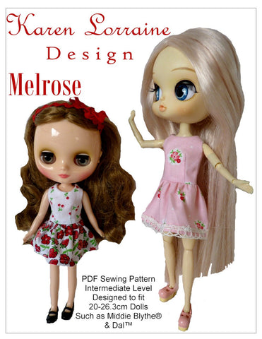 Karen Lorraine Design Blythe/Pullip Melrose Dress for Middie Blythe and Pullip Dal Dolls Pixie Faire