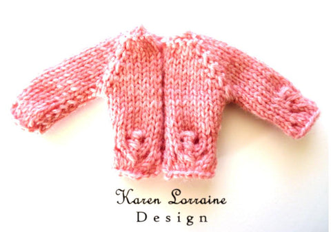 Karen Lorraine Design Blythe/Pullip Luxe Cardigan Knitting Pattern for 12" Blythe Dolls Pixie Faire