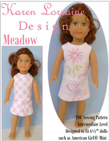 Karen Lorraine Design Barbie Meadow Dress for 6" Mini Dolls Pixie Faire