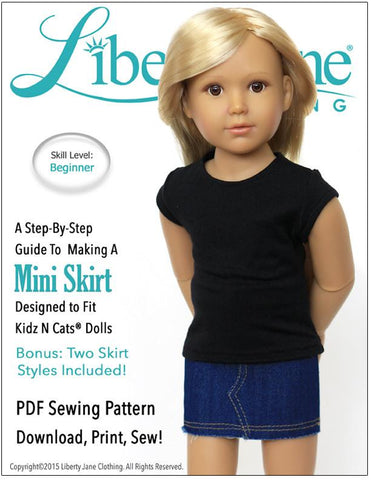 Liberty Jane Kidz n Cats Mini Skirt Pattern for Kidz N Cats Dolls Pixie Faire
