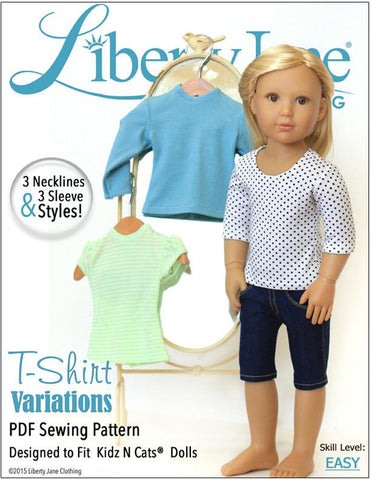 Liberty Jane Kidz n Cats T-Shirt Variations Pattern for Kidz N Cats Dolls Pixie Faire