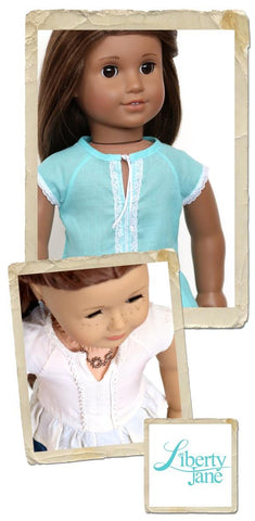 Liberty Jane 18 Inch Modern Kings Canyon Peplum Top 18" Doll Clothes Pattern Pixie Faire