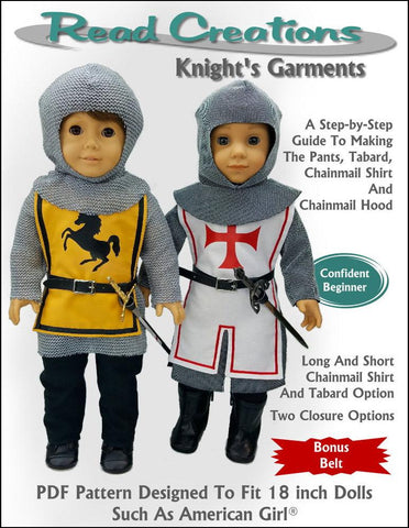 Read Creations 18 Inch Historical Knight's Garment 18" Doll Clothes Pattern Pixie Faire