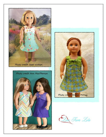 Love From Lola 18 Inch Modern Knot Your Dress 18" Doll Clothes Pattern Pixie Faire