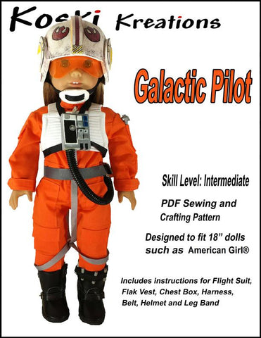 Koski Kreations 18 Inch Modern Galactic Pilot 18" Doll Clothes Pattern Pixie Faire
