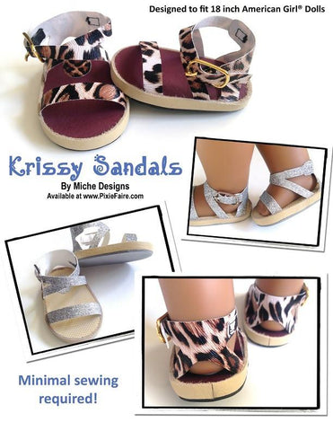 Miche Designs Shoes Krissy Sandals 18" Doll Shoes Pixie Faire