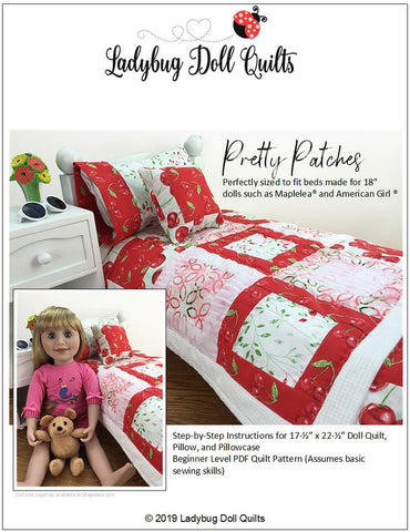 Ladybug Doll Quilts Quilt Pretty Patches 18" Doll Quilt Pattern Pixie Faire