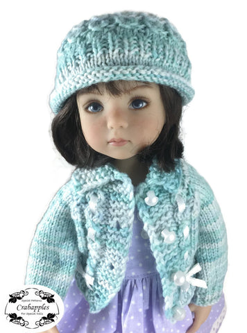 Crabapples Little Darling Eyelet Cable Hat Knitting Pattern for Little Darling Dolls Pixie Faire