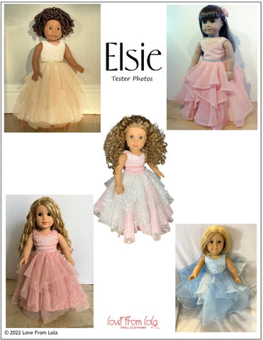 Love From Lola 18 Inch Modern Elsie 18" Doll Clothes Pattern Pixie Faire