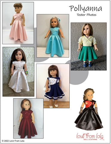 Love From Lola 18 Inch Modern Pollyanna 18" Doll Clothes Pattern Pixie Faire