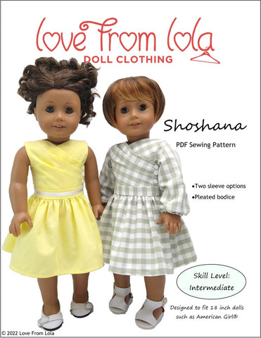 Love From Lola 18 Inch Modern Shoshana 18" Doll Clothes Pattern Pixie Faire