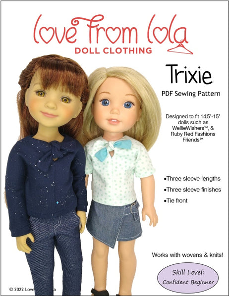 洋書 FOR THE LOVE DOLLS Love From Lola Trixie Doll Clothes Pattern For 14.5-15 Inch