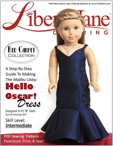 Liberty Jane 18 Inch Modern Hello Oscar Dress 18" Doll Clothes Pattern Pixie Faire