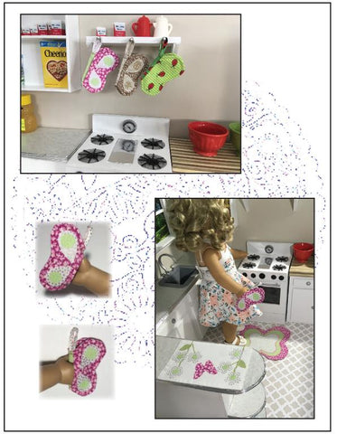 Lovely Lilacs 18 Inch Modern Butterfly Kitchen 18" Doll Accessory Pattern Pixie Faire
