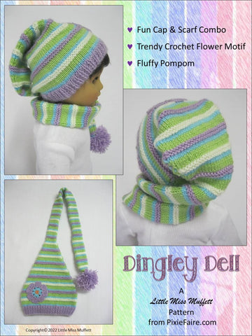 Little Miss Muffett Knitting Dingley Dell 18" Knitting Pattern Pixie Faire