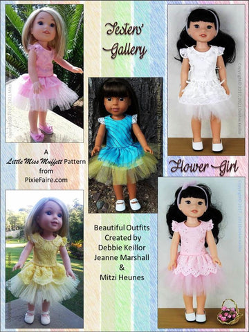 Little Miss Muffett WellieWishers Flower Girl 14.5" Doll Clothes Pattern Pixie Faire