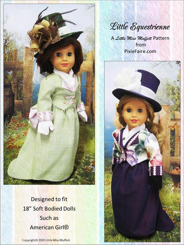 Little Miss Muffett 18 Inch Historical Little Equestrienne 18" Doll Clothes Pattern Pixie Faire