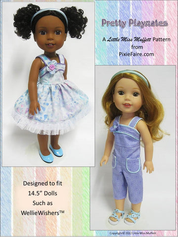 Little Miss Muffett 18 Inch Modern Pretty Playmates 14.5" Doll Clothes Pattern Pixie Faire