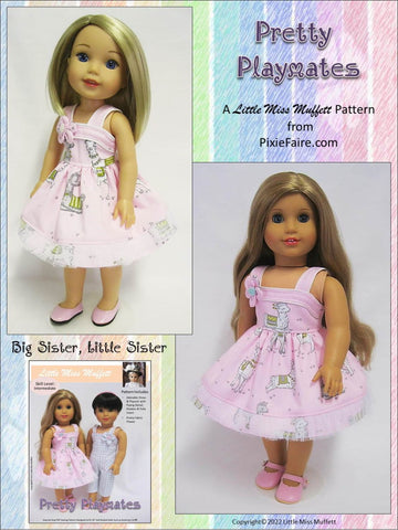 Little Miss Muffett 18 Inch Modern Pretty Playmates 14.5" Doll Clothes Pattern Pixie Faire