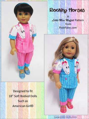 Little Miss Muffett 18 Inch Modern Rocking Horses 18" Doll Clothes Pattern Pixie Faire