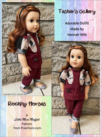 Little Miss Muffett 18 Inch Modern Rocking Horses 18" Doll Clothes Pattern Pixie Faire