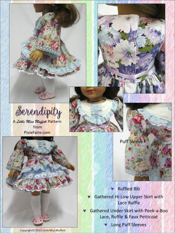 Little Miss Muffett 18 Inch Modern Serendipity 18" Doll Clothes Pattern Pixie Faire
