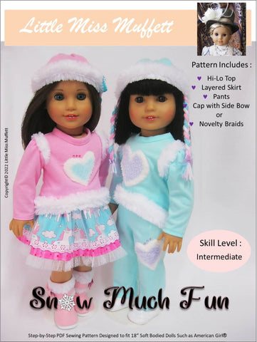 Little Miss Muffett 18 Inch Modern Snow Much Fun 18" Doll Clothes Pattern Pixie Faire