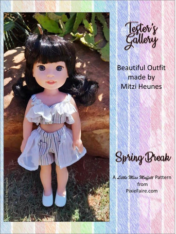 Little Miss Muffett WellieWishers Spring Break 14.5" Doll Clothes Pattern Pixie Faire