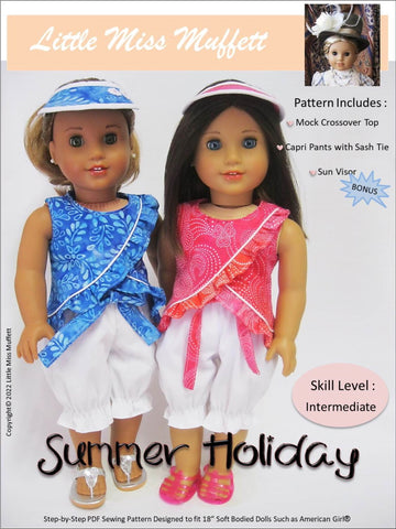Little Miss Muffett 18 Inch Modern Summer Holiday Pattern For 18 Inch Dolls Pixie Faire