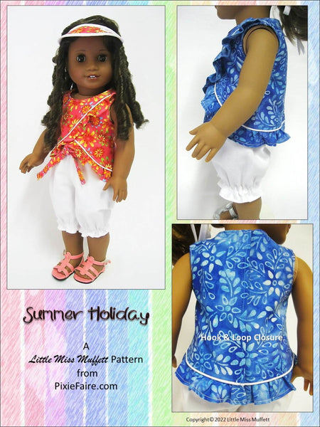 Little Miss Muffett Summer Holiday Doll Clothes Pattern for 18