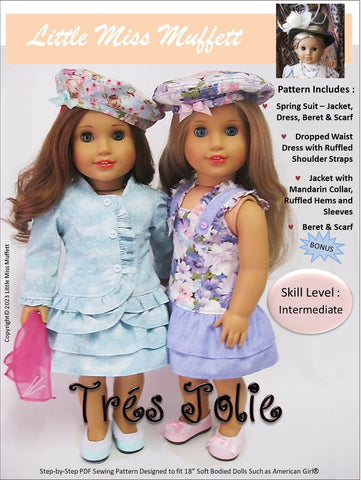 Little Miss Muffett 18 Inch Modern Tres Jolie 18" Doll Clothes Pattern Pixie Faire