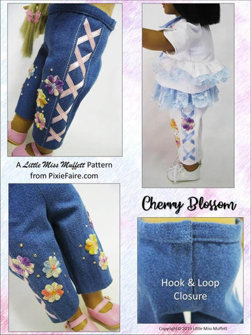 Little Miss Muffett 18 Inch Modern Cherry Blossom 18" Doll Clothes Pattern Pixie Faire