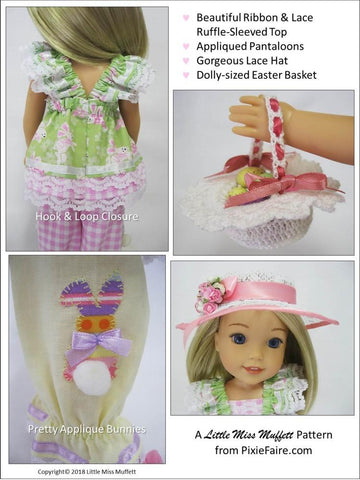 Little Miss Muffett WellieWishers Easter Parade Bundle 14.5" Doll Clothes Pattern Pixie Faire