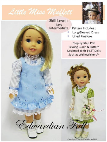 Little Miss Muffett WellieWishers Edwardian Fall 14.5" Doll Clothes Pattern Pixie Faire