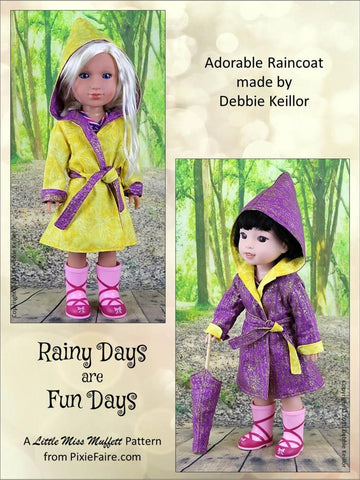 Little Miss Muffett WellieWishers Rainy Days Are Fun Days 14.5" Doll Clothes Pattern Pixie Faire