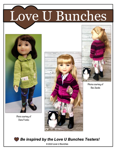 Love U Bunches Knitting Library Sweater Doll Clothes Knitting Pattern For Ruby Red Fashion Friends Dolls Pixie Faire
