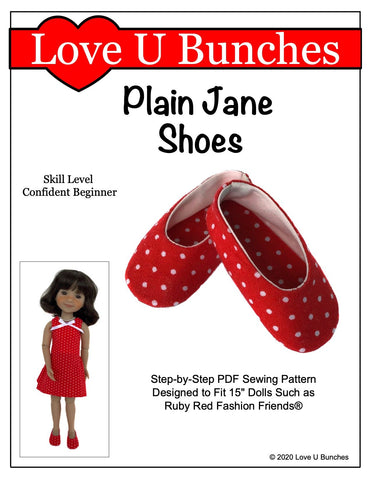 Love U Bunches Ruby Red Fashion Friends Plain Jane Shoes for Ruby Red Fashion Friends Dolls Pixie Faire