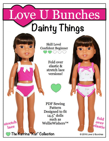 Love U Bunches WellieWishers Dainty Things 14.5" Doll Clothes Pattern Pixie Faire